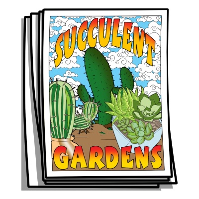 Just for Fun - Succulent Gardens Coloring Pages
