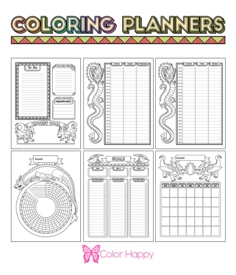 Coloring Journal - Dragons Planner
